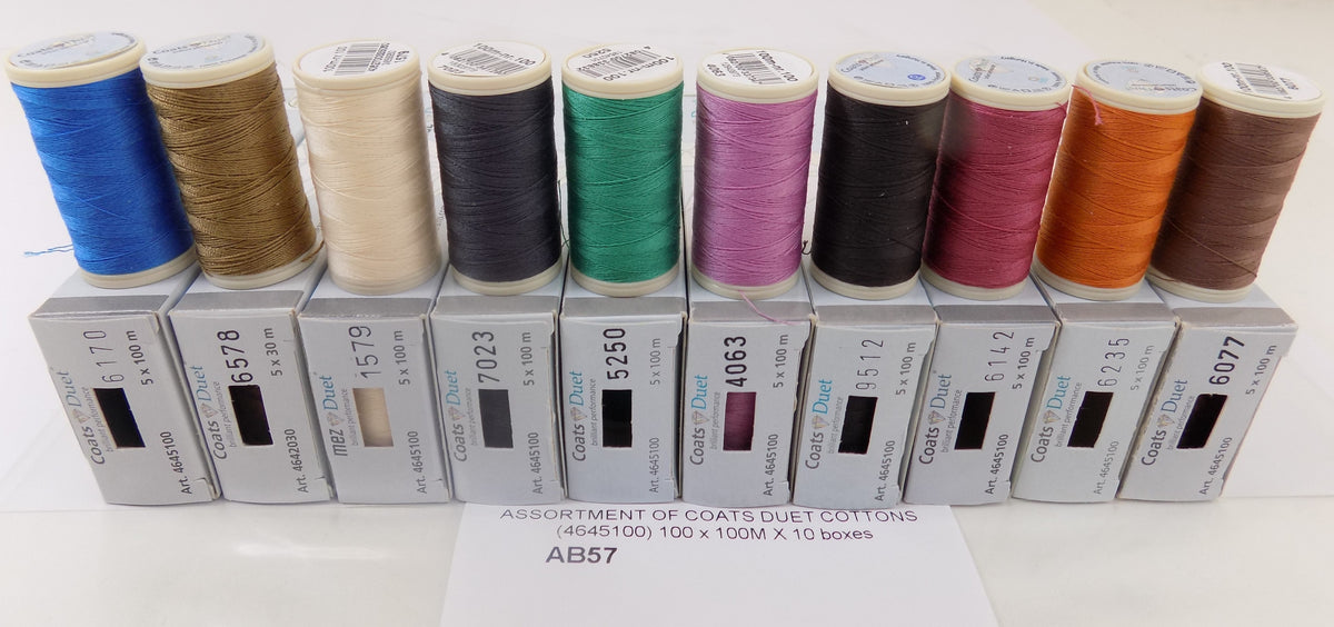 AB57  ASSORTMENT OF COATS DUET COTTONS (4645100) 100 x 100M X 10 boxes