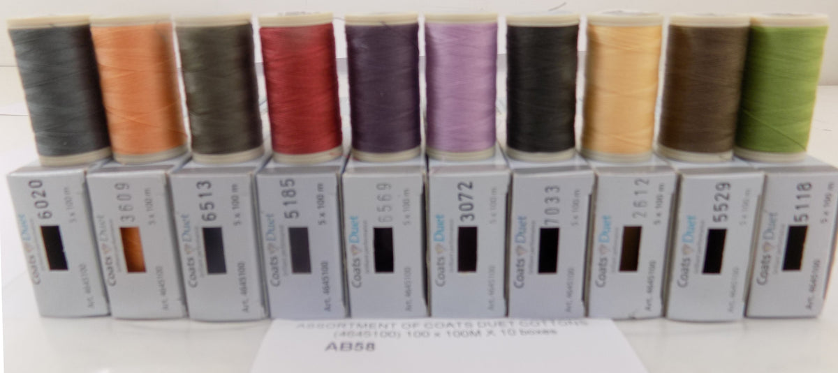 AB58  ASSORTMENT OF COATS DUET COTTONS (4645100) 100 x 100M X 10 boxes