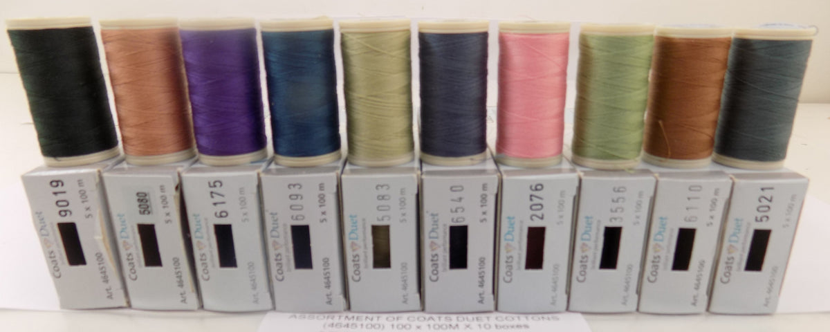 AB59  ASSORTMENT OF COATS DUET COTTONS (4645100) 100 x 100M X 10 boxes