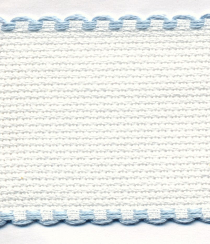 AB5W-B - AIDA BAND 14CT 5CM WHITE WITH LIGHT BLUE EDGE
