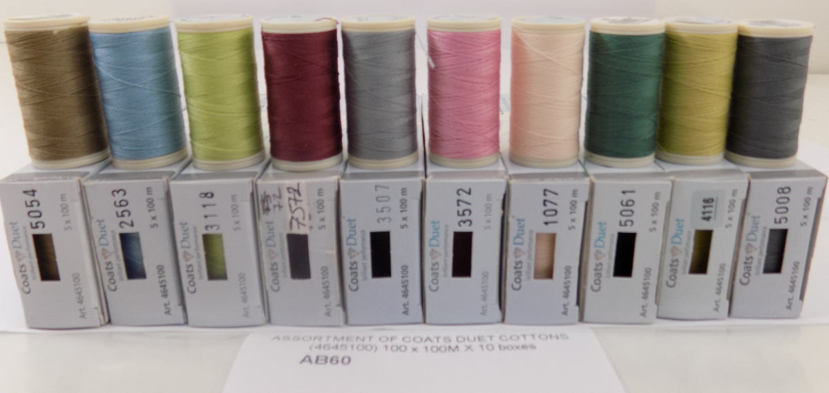AB60  ASSORTMENT OF COATS DUET COTTONS (4645100) 100 x 100M X 10 boxes