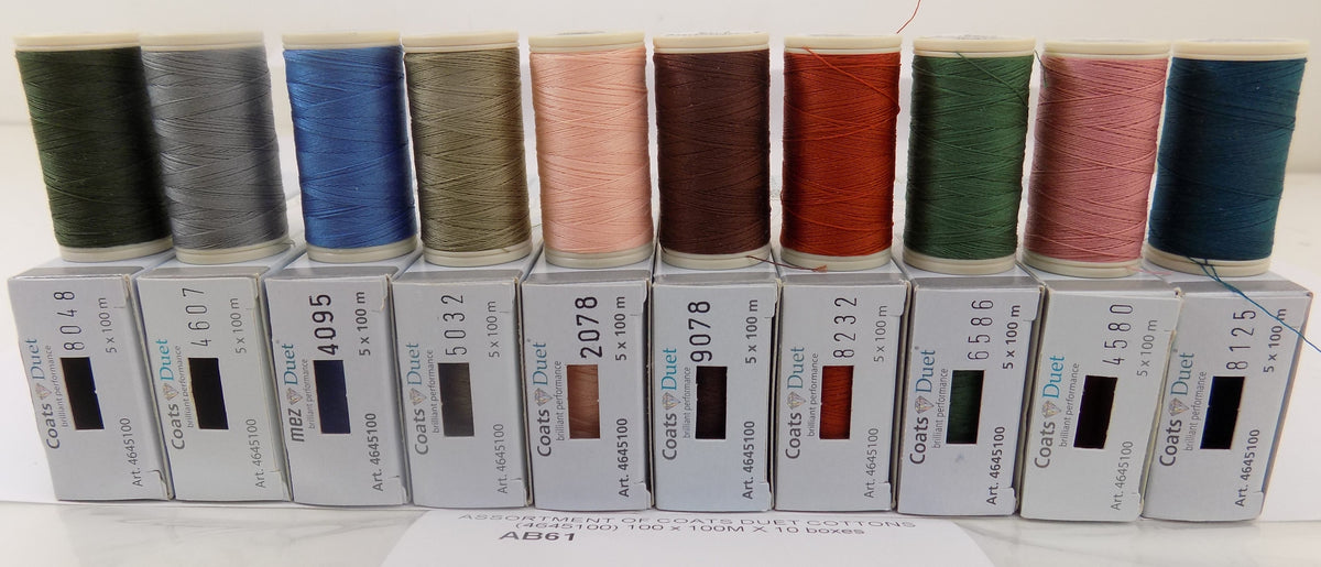 AB61  ASSORTMENT OF COATS DUET COTTONS (4645100) 100 x 100M X 10 boxes