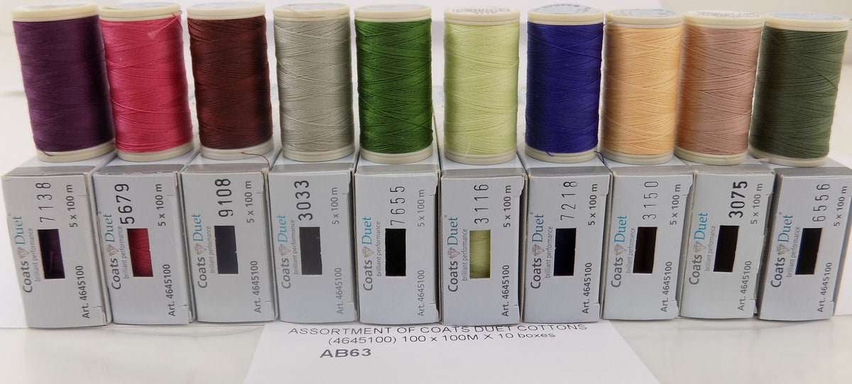 AB63 ASSORTMENT OF COATS DUET COTTONS (4645100) 100 x 100M X 10 boxes
