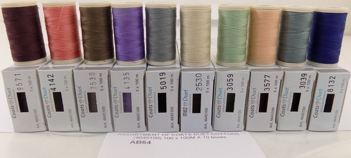 AB64 ASSORTMENT OF COATS DUET COTTONS (4645100) 100 x 100M X 10 boxes