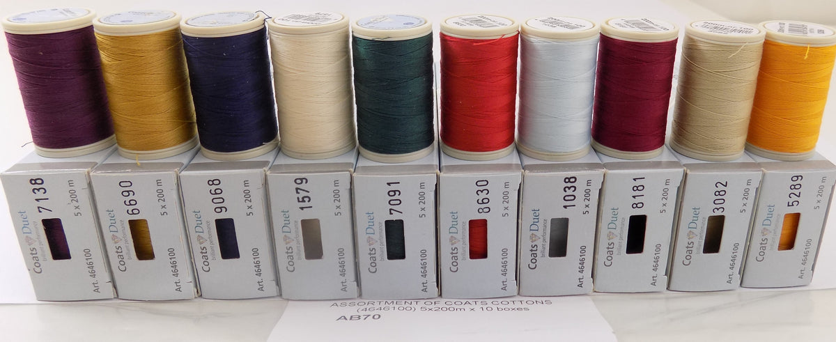AB70  ASSORTMENT OF COATS COTTONS (4646100) 5x200m x 10 boxes