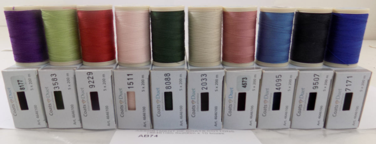 AB74  ASSORTMENT OF COATS COTTONS (4646100) 5x200m x 10 boxes
