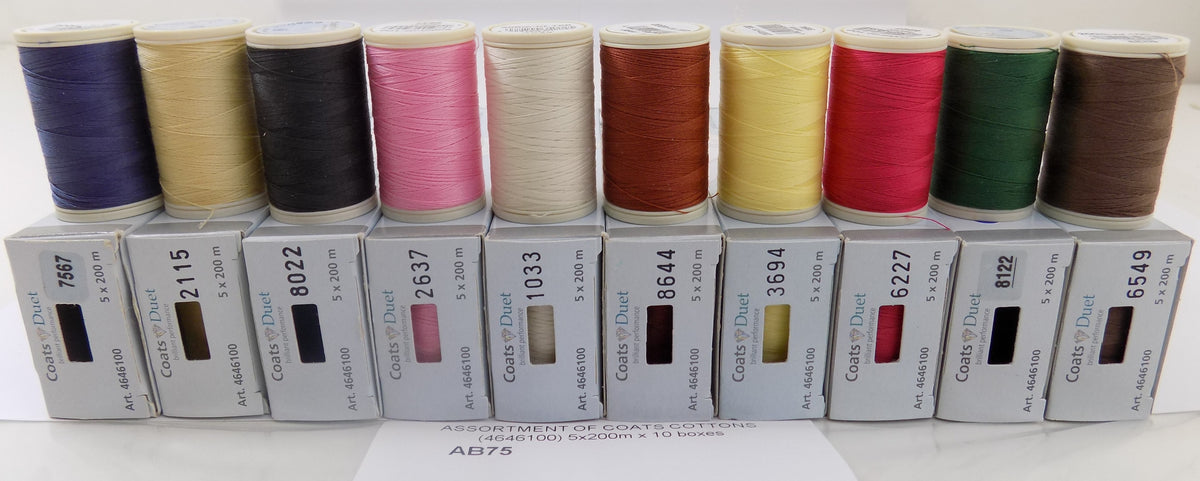 AB75  ASSORTMENT OF COATS COTTONS (4646100) 5x200m x 10 boxes