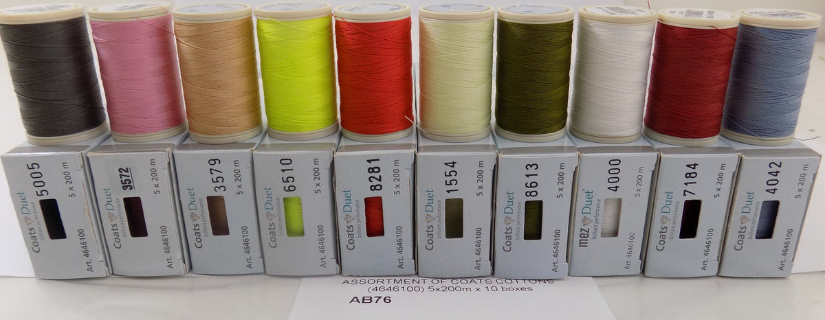 AB76  ASSORTMENT OF COATS COTTONS (4646100) 5x200m x 10 boxes