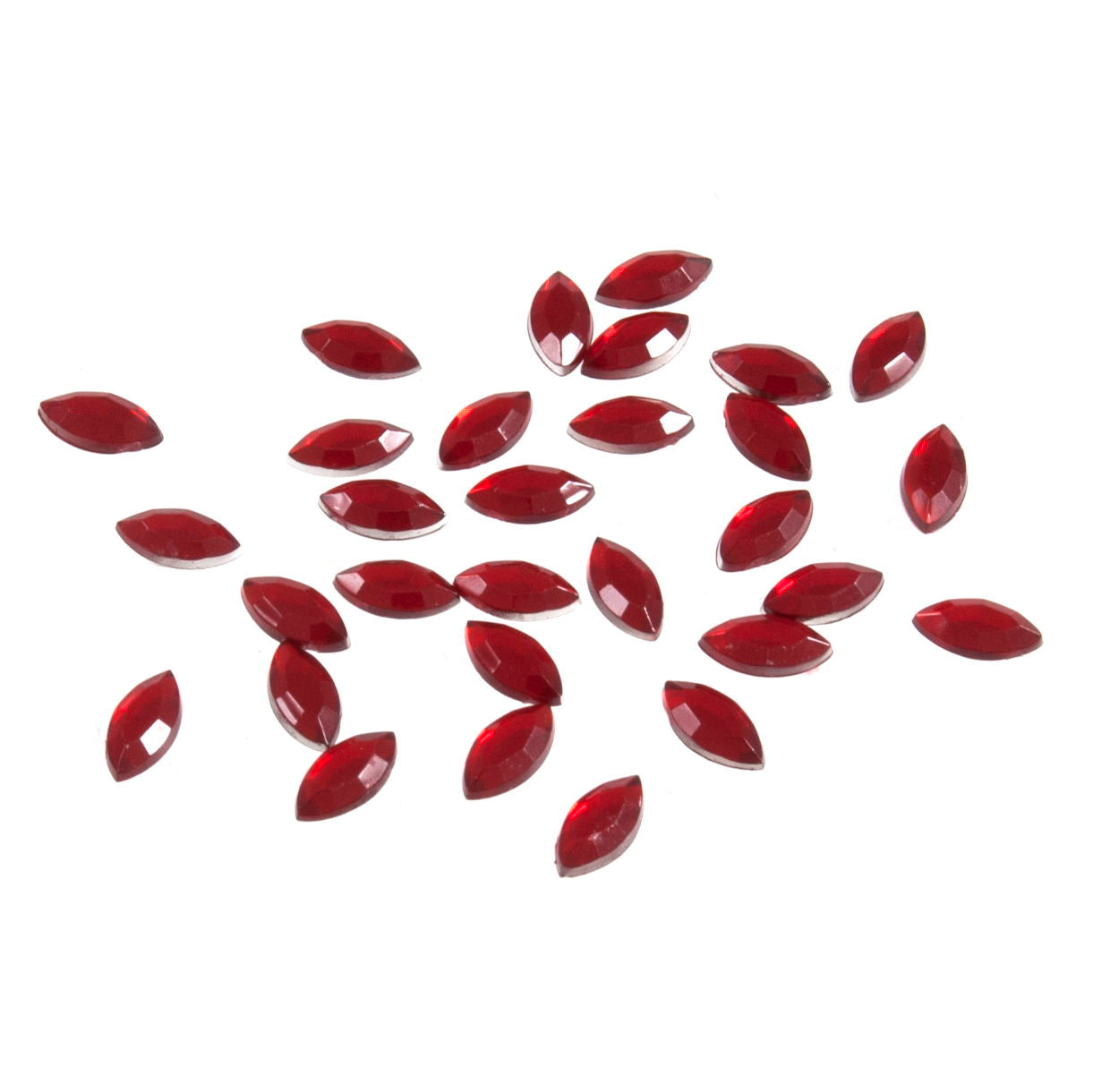 B6039-8 - ACRYLIC STONES 8x4mm OVAL (30pcs) 8 RED