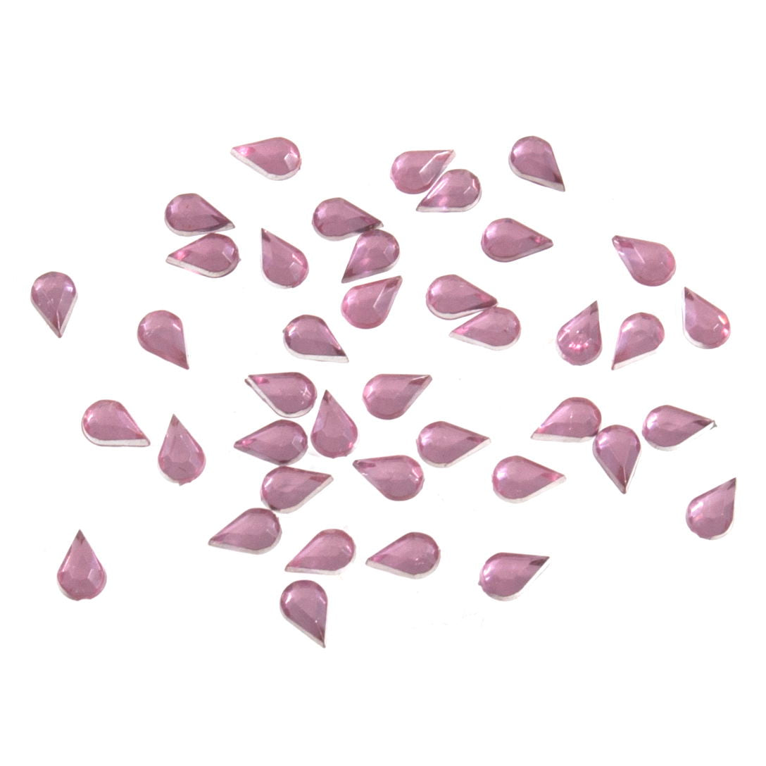 B6040-6 - ACRYLIC STONES 6x4mm DROP (50pcs) 6 PINK