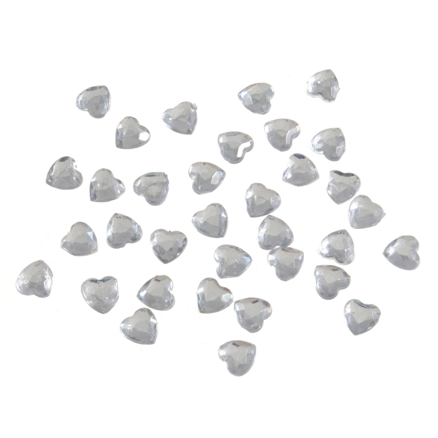 B6041-1 - ACRYLIC STONES 6mm HEARTS (35pcs) 1 CLEAR