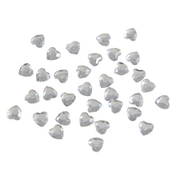 B6041-1 - ACRYLIC STONES 6mm HEARTS (35pcs) 1 CLEAR