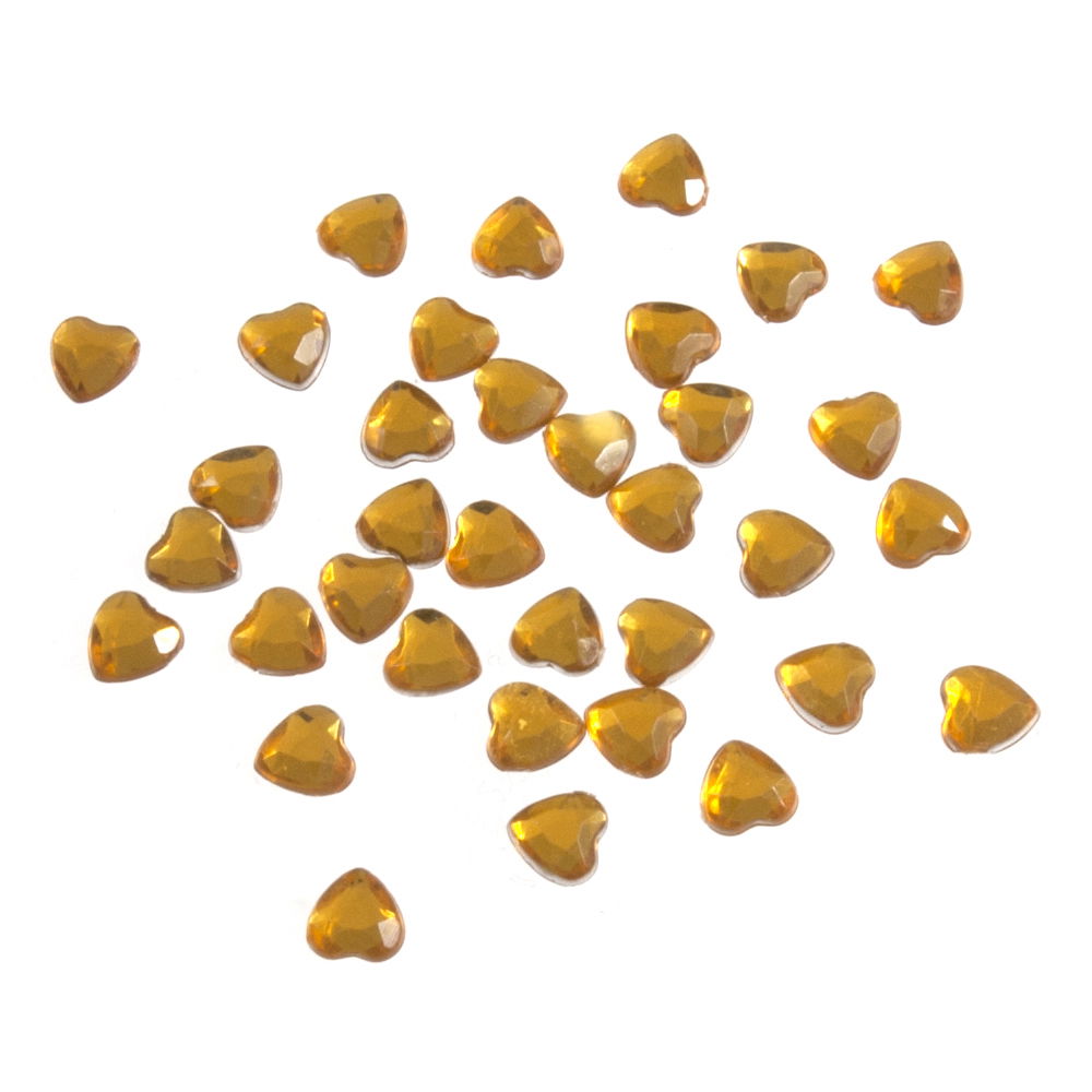 B6041-4 - ACRYLIC STONES 6mm HEARTS (35pcs) 4 GOLD