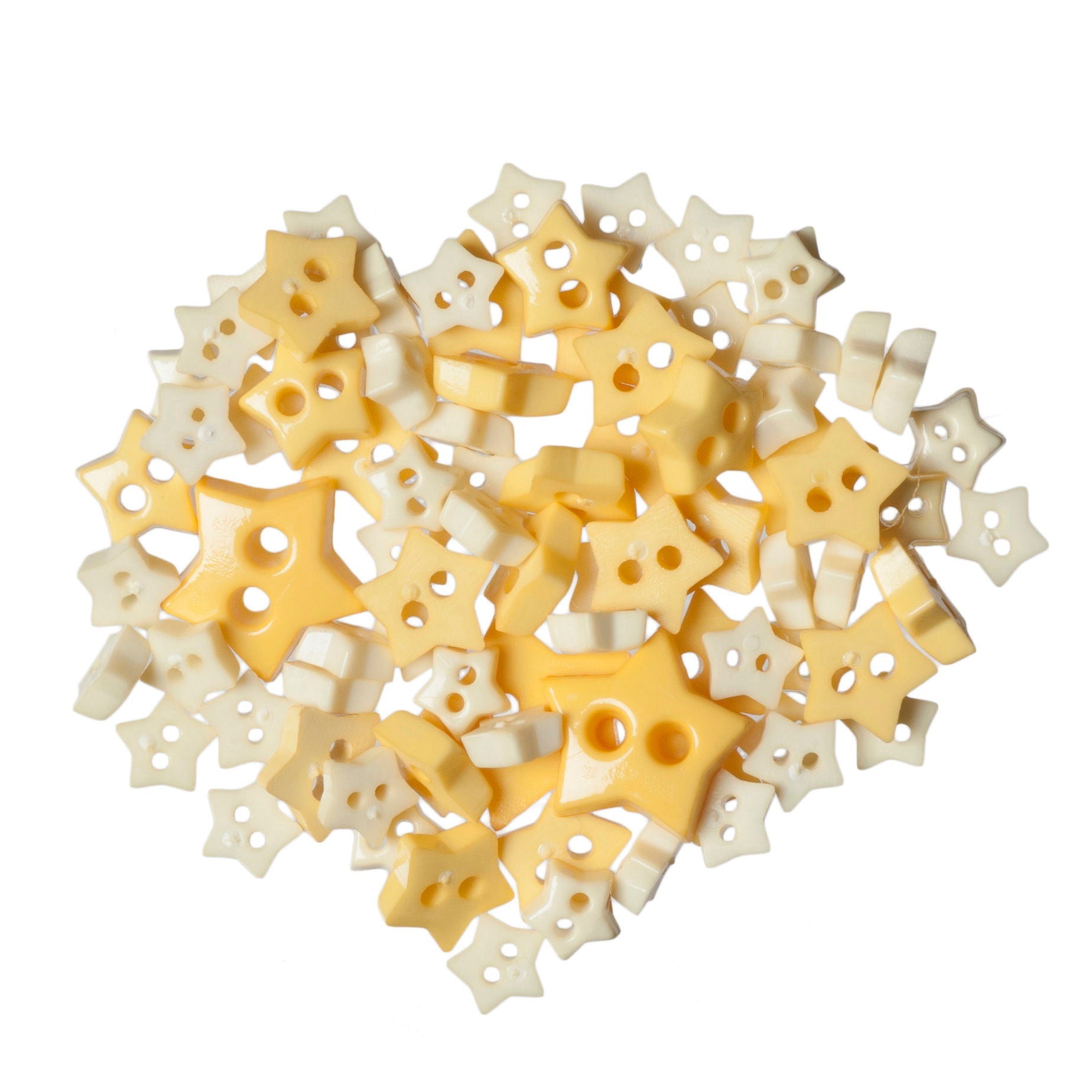 B6167-3 - MINI CRAFT BUTTONS - STARS YELLOW