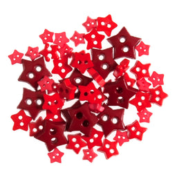 B6167-8 - MINI CRAFT BUTTONS - STARS RED
