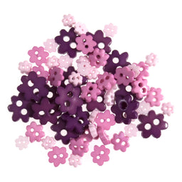 B6168-11 - MINI CRAFT BUTTONS - FLOWER LILAC
