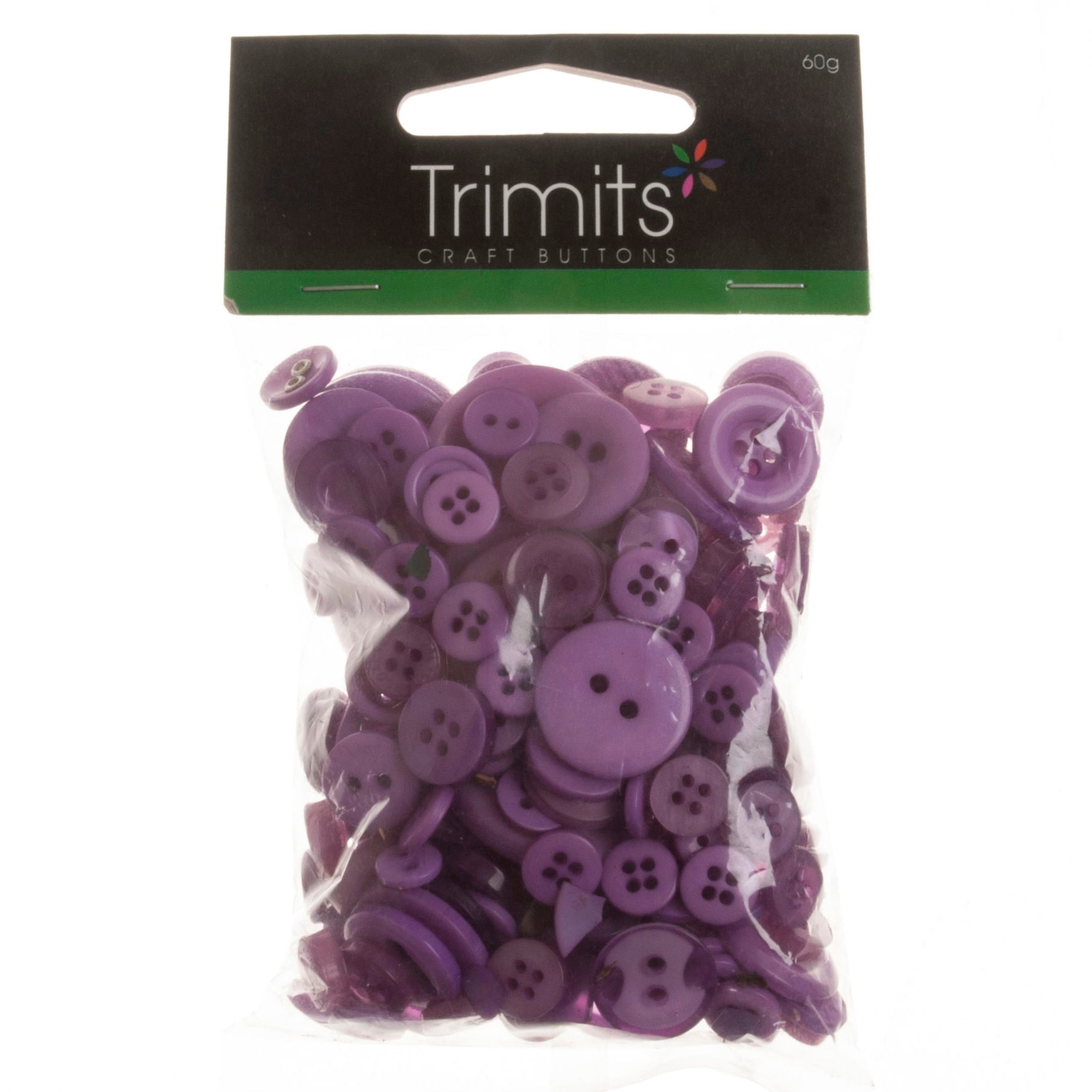 B6210-11-50G - MIXED CRAFT BUTTONS LILAC 50G X 5 PACK
