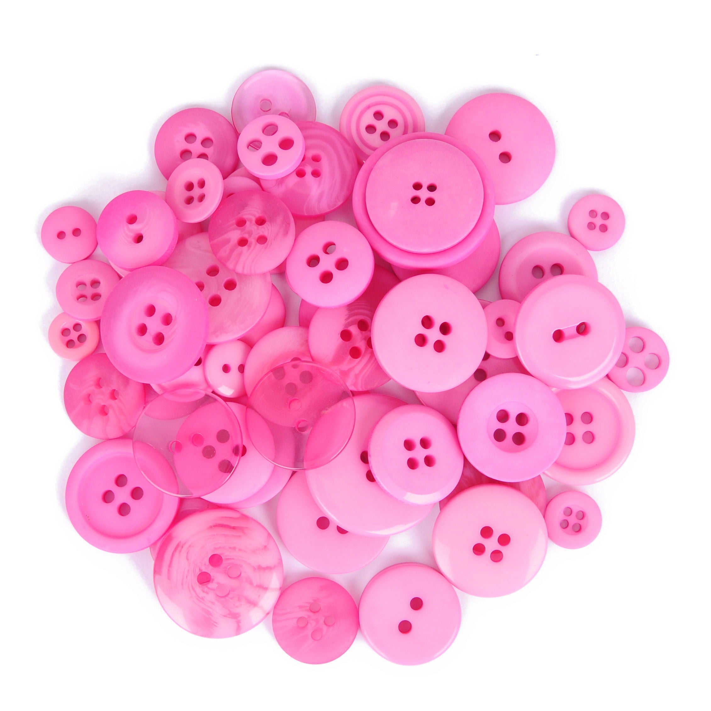 B6210-6-50G - MIXED CRAFT BUTTONS PINK 50G X 5 PACK