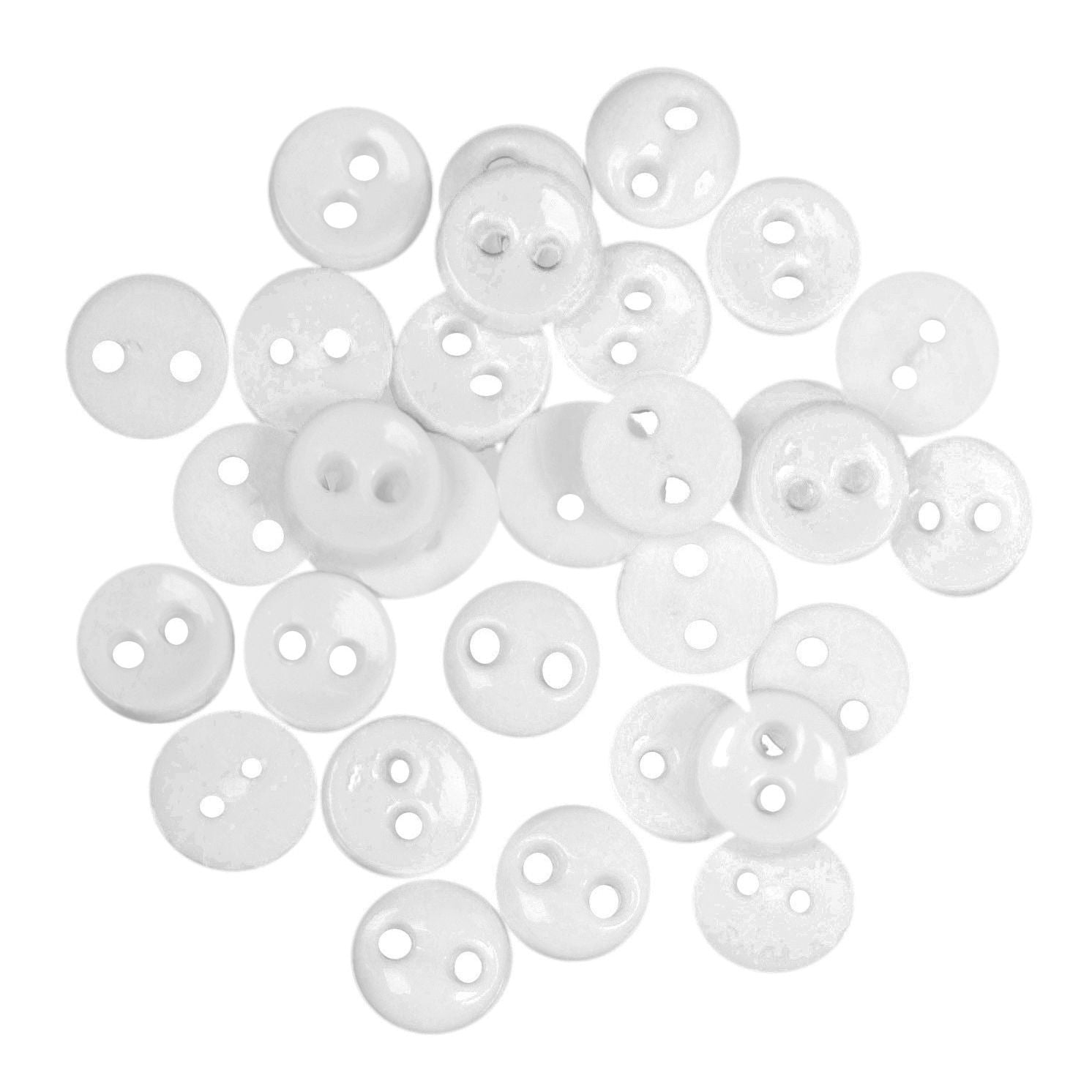 B6211-1 - MINI CRAFT BUTTONS ROUND WHITE 2.5G