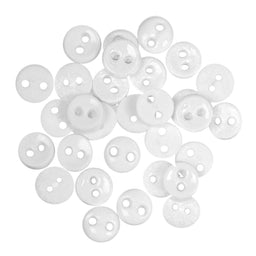 B6211-1 - MINI CRAFT BUTTONS ROUND WHITE 2.5G