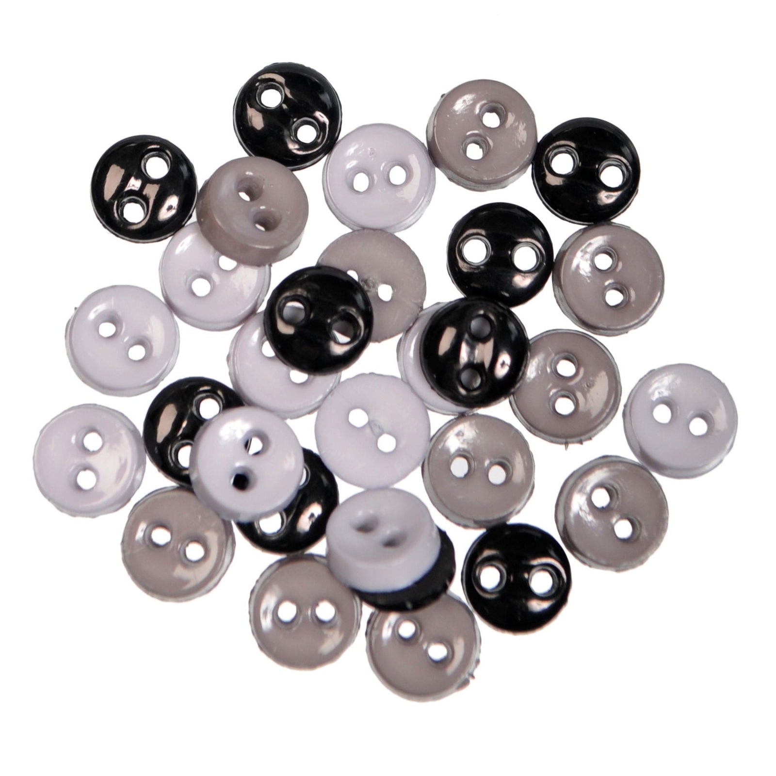 B6211-34 - MINI CRAFT BUTTONS ROUND 2g COL 34 BLACK