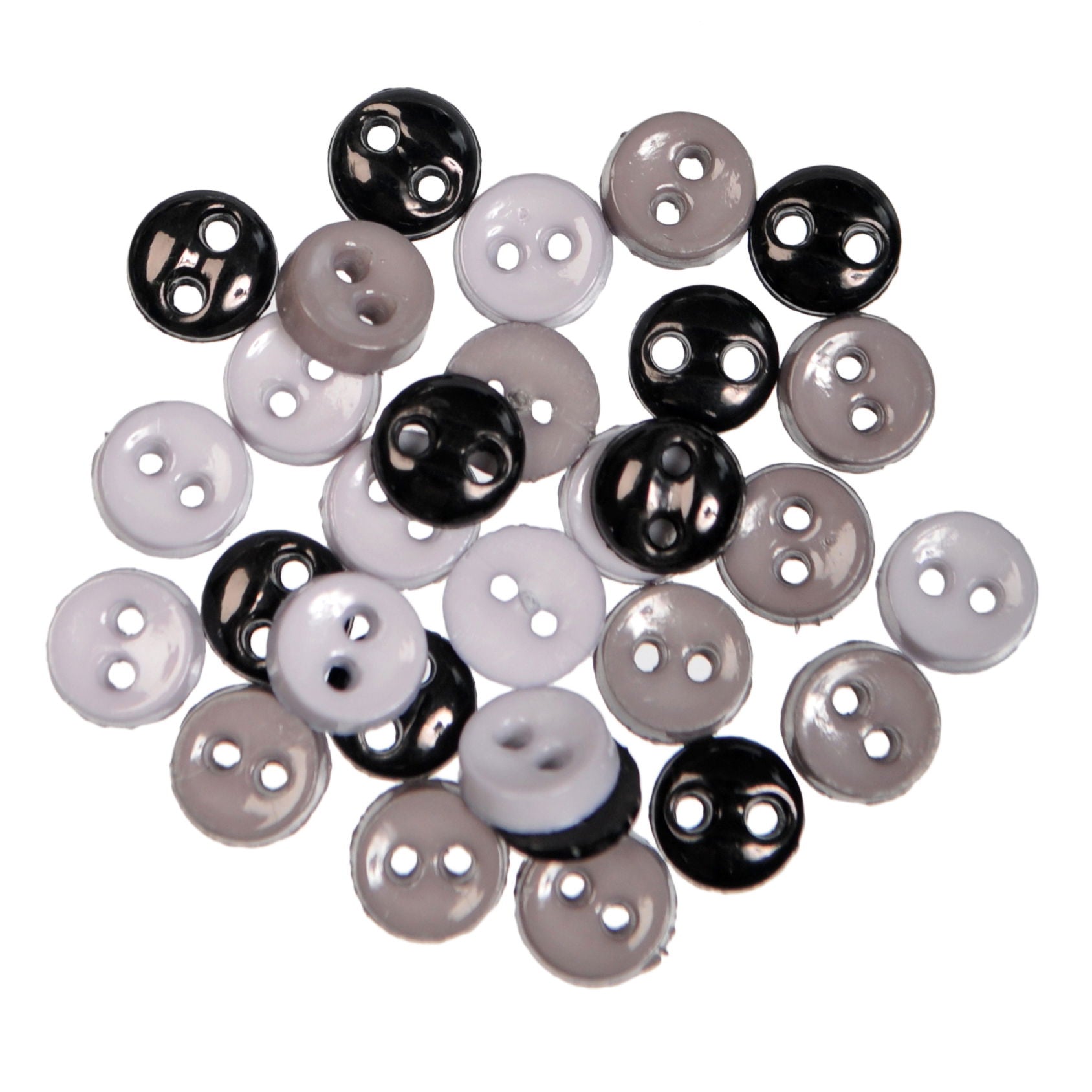 B6211-34 - MINI CRAFT BUTTONS ROUND 2g COL 34 BLACK