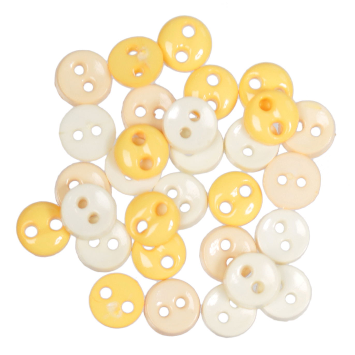 B6211-3 - MINI CRAFT BUTTONS ROUND YELLOW 2.5G