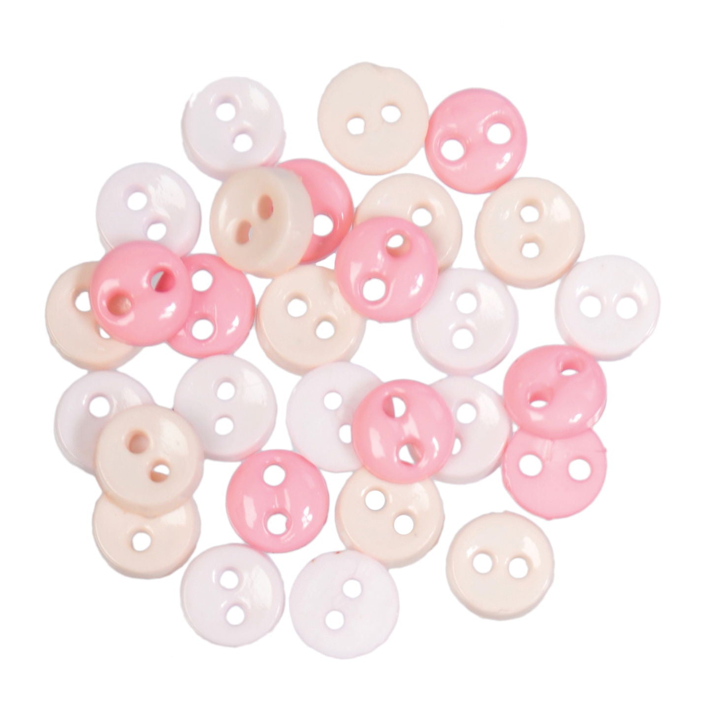 B6211-6 - MINI CRAFT BUTTONS ROUND 6 PINK 2.5G