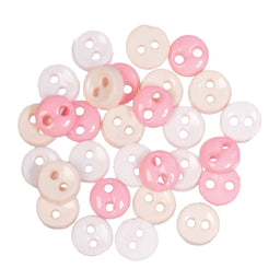 B6211-6 - MINI CRAFT BUTTONS ROUND 6 PINK 2.5G