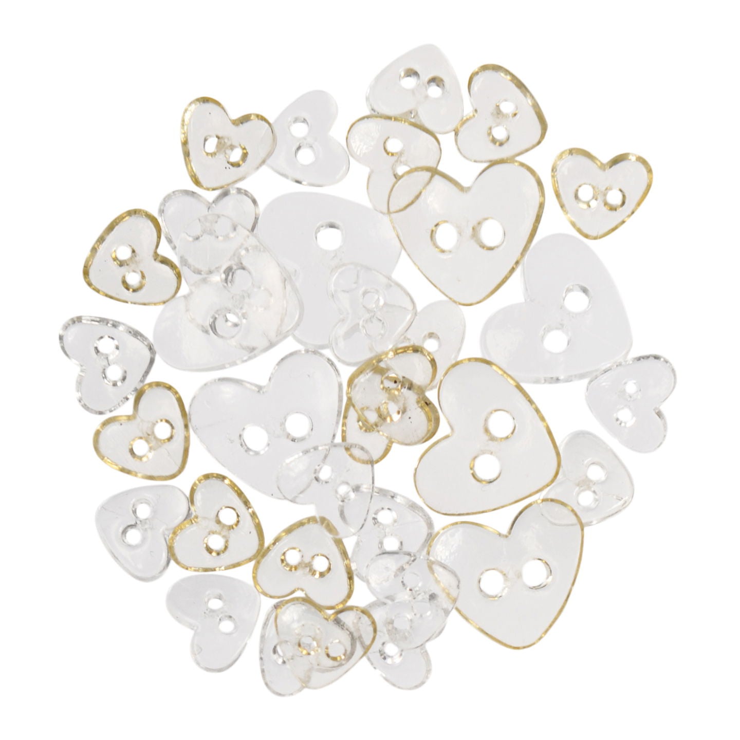 B6212-1 - TRIMITS TRANS. MINI BUTTONS HEARTS CLEAR