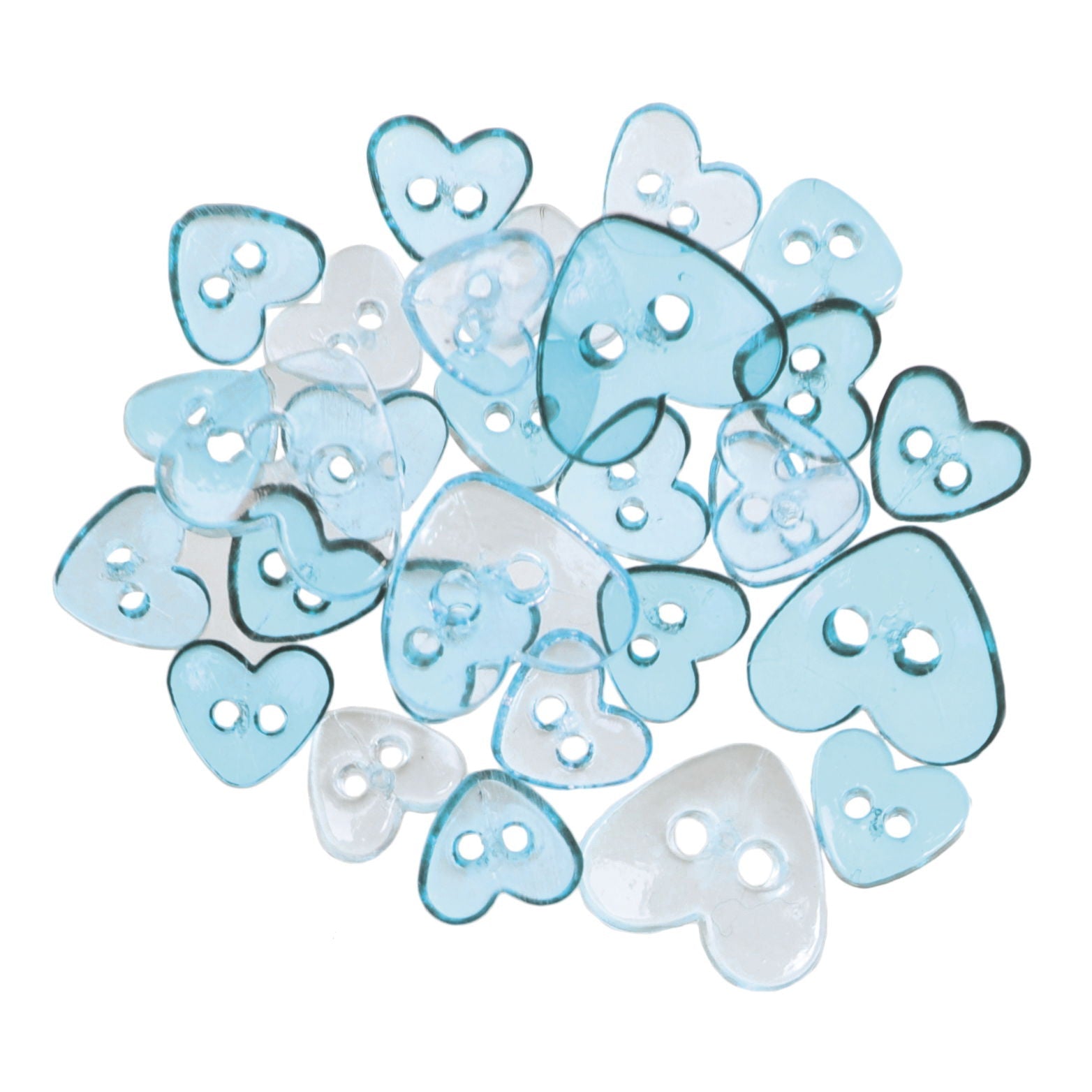 B6212-35 - TRIMITS TRANS. MINI BUTTONS HEARTS TURQ