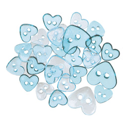 B6212-35 - TRIMITS TRANS. MINI BUTTONS HEARTS TURQ