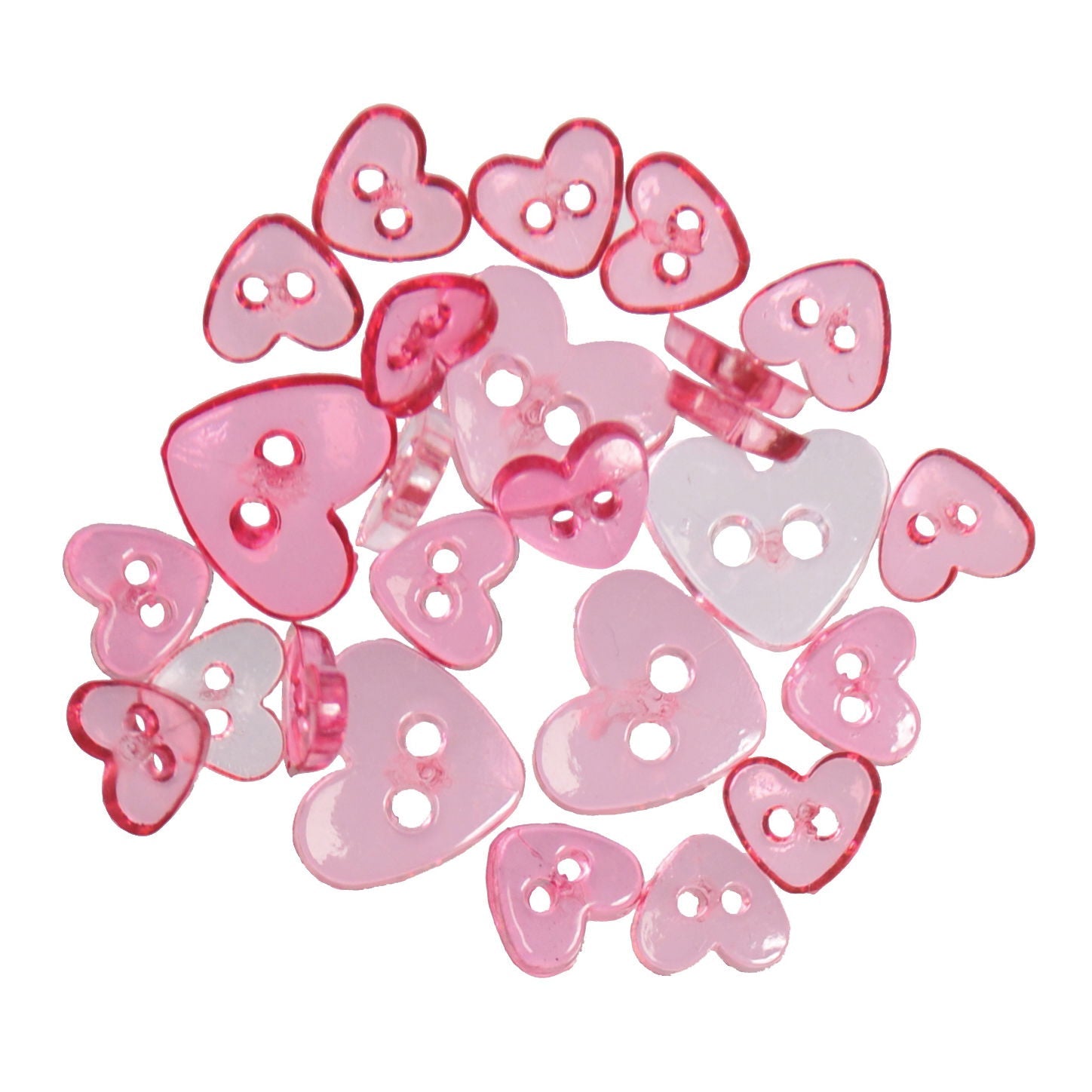 B6212-6 - TRIMITS TRANS. MINI BUTTONS HEARTS PINK