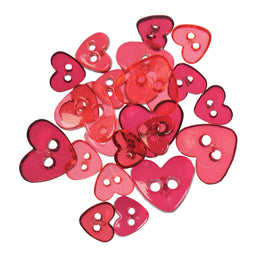 B6212-8 - TRIMITS TRANS. MINI BUTTONS HEARTS RED