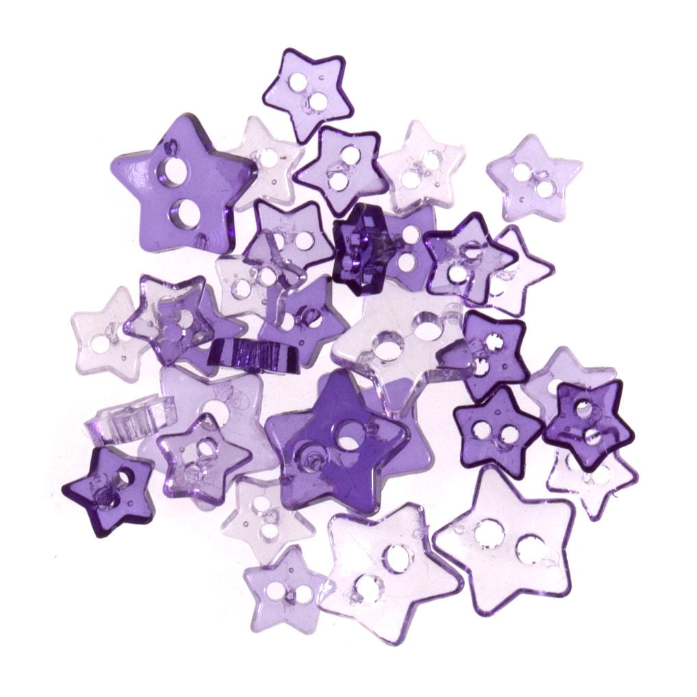 B6213-11 - TRIMITS TRANS. MINI BUTTONS STARS LILAC