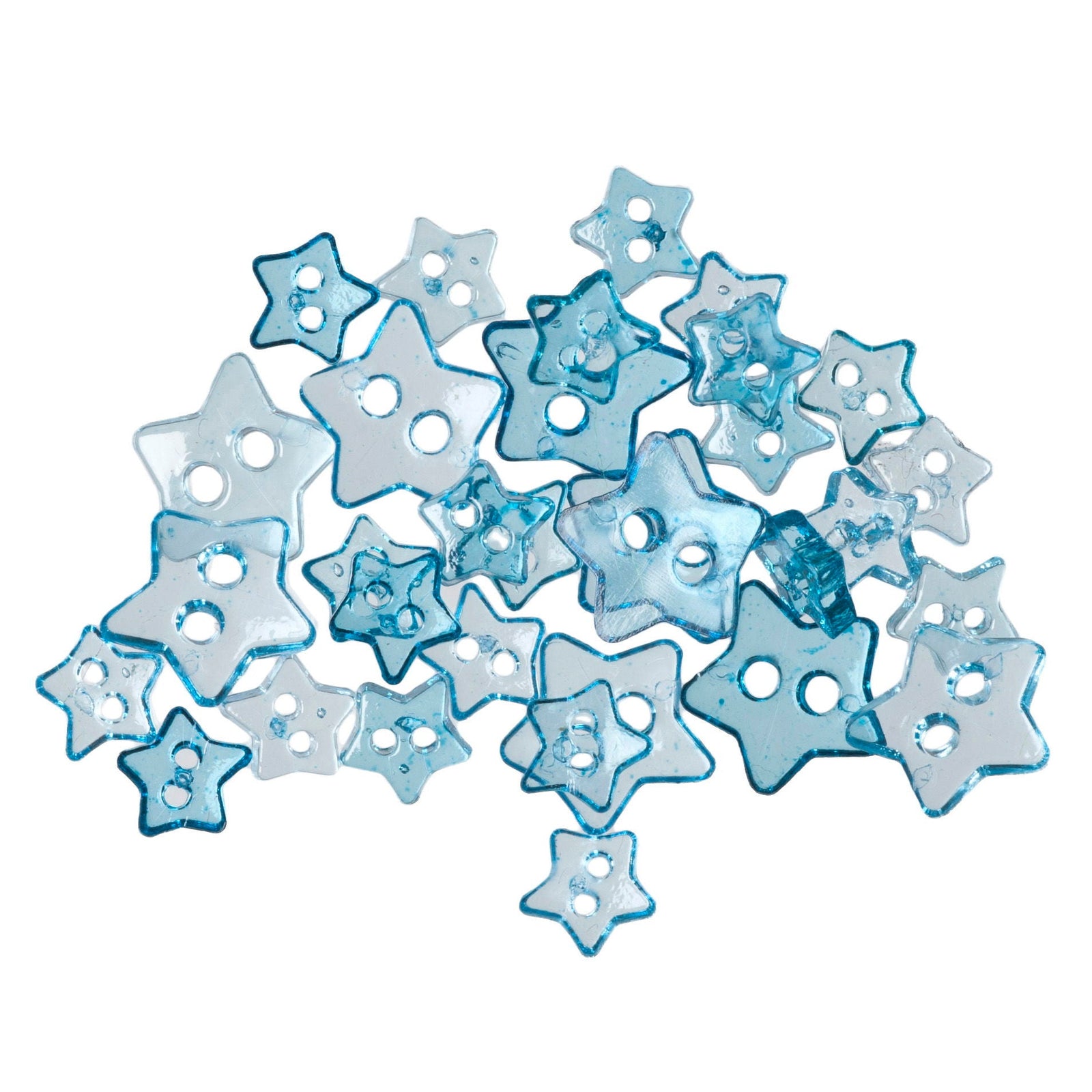 B6213-35 - TRIMITS TRANS. MINI BUTTONS STARS TURQ