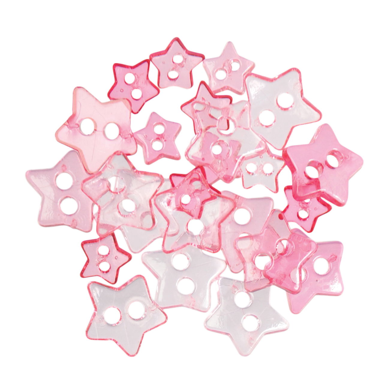 B6213-6 - TRIMITS TRANS. MINI BUTTONS STARS PINK