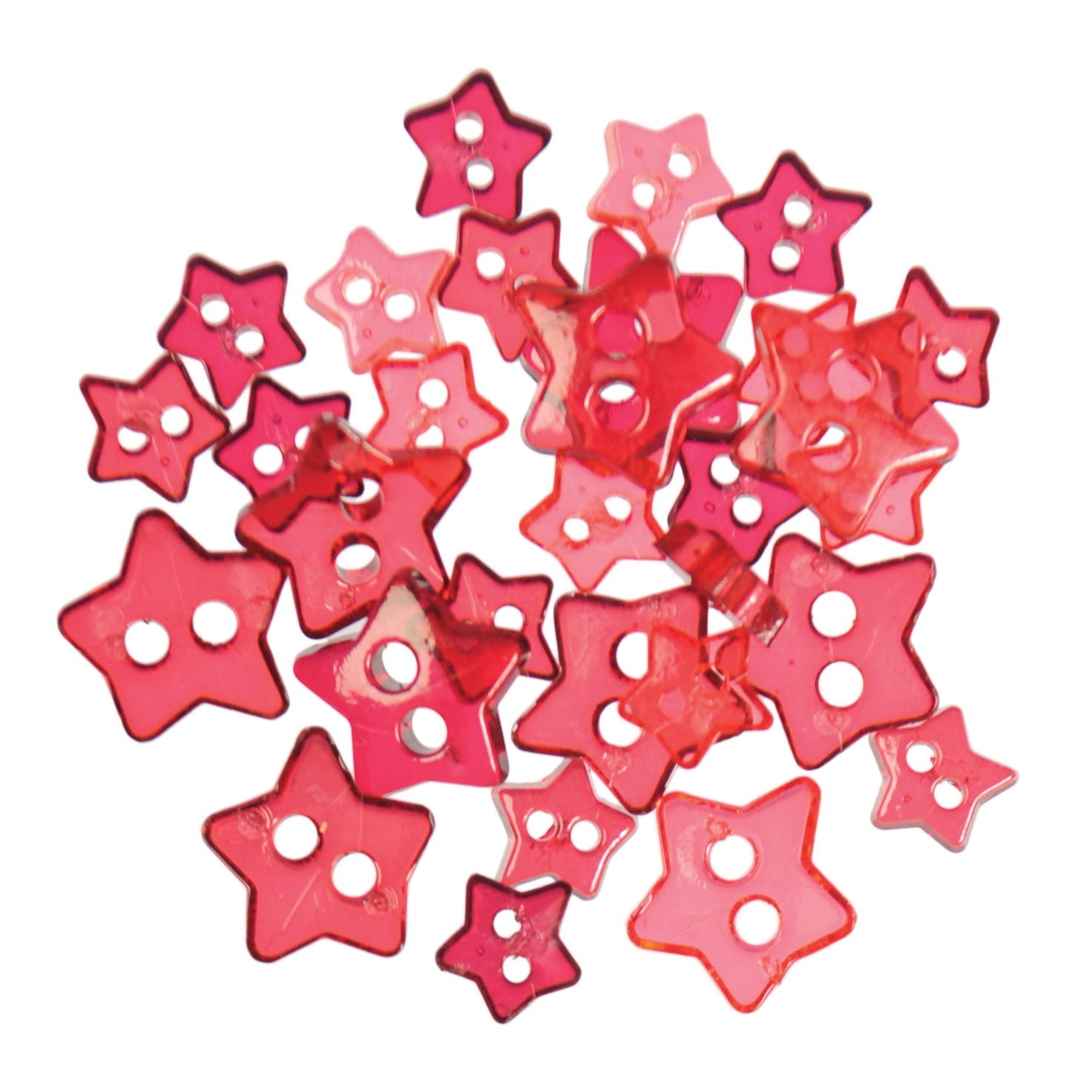 B6213-8 - TRIMITS TRANS. MINI BUTTONS STARS RED