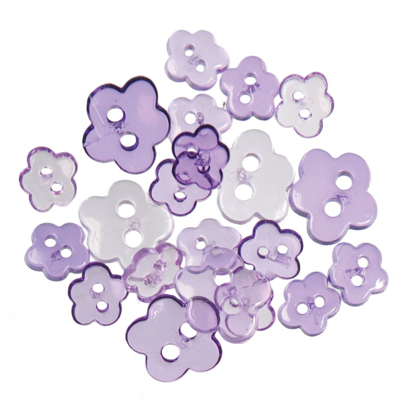 B6214-11 - TRIMITS TRANS. MINI BUTTONS FLOWER LILAC