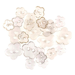 B6214-1 - TRIMITS TRANS. MINI BUTTONS FLOWER CLEAR