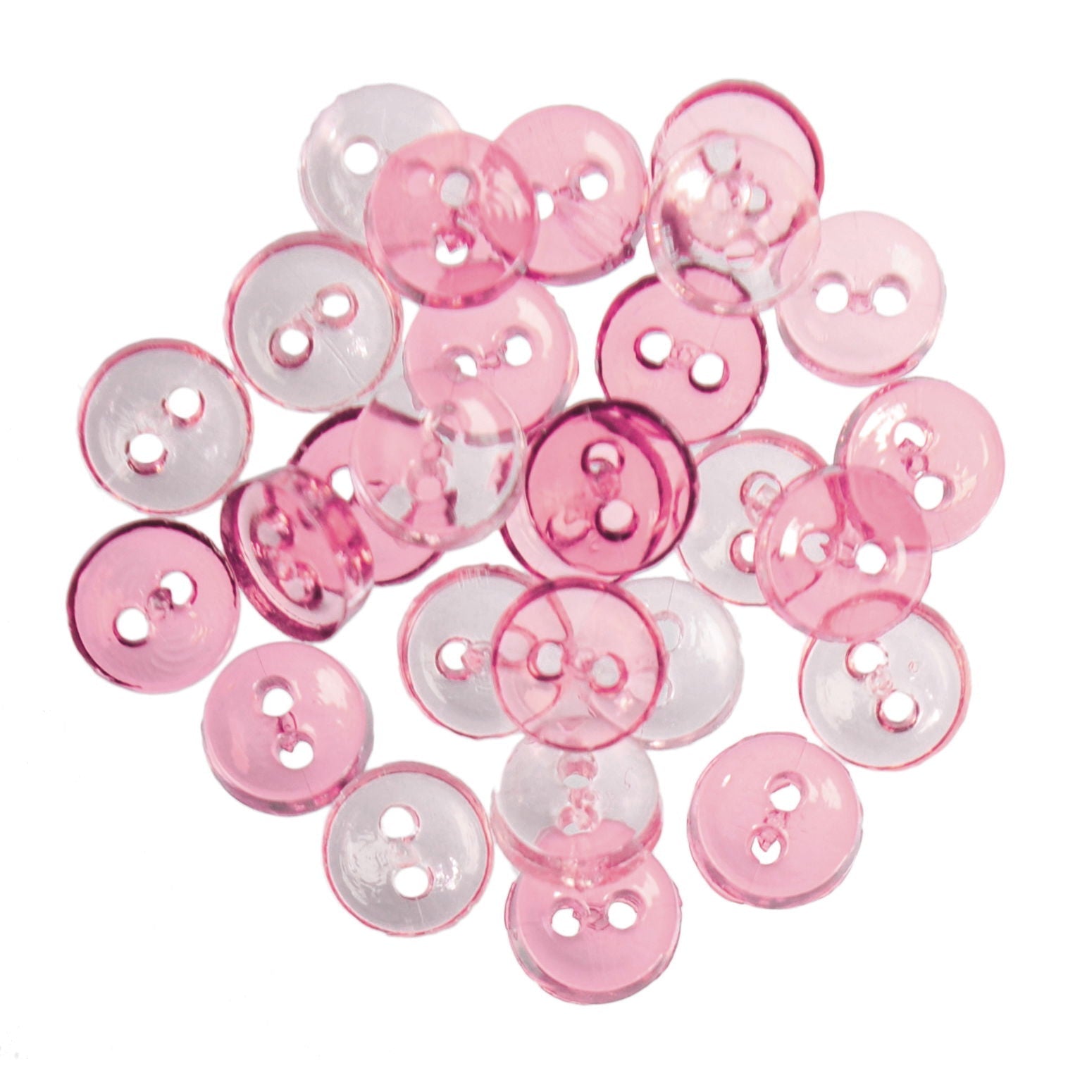B6215-6 - TRIMITS TRANS. MINI BUTTONS ROUND PINK