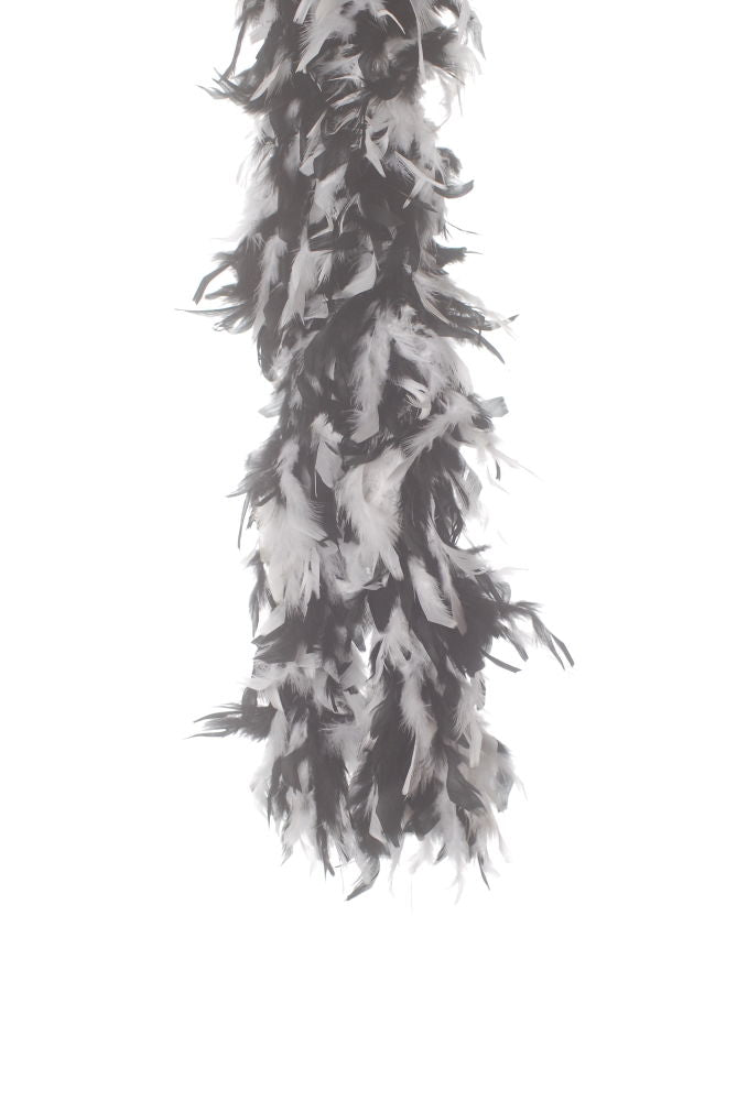 BOA-BW - FEATHER BOA HEAVY DUTY BLACK/WHITE **1.82M**