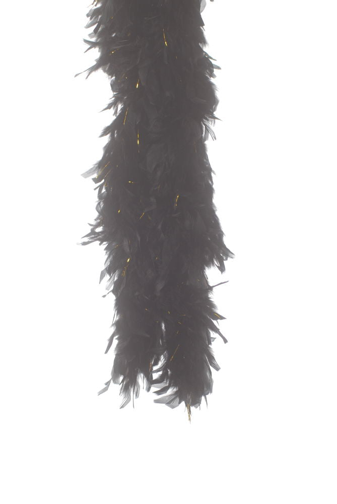 BOAGLB - FEATHER BOA H DUTY GOLD LINING/BLACK **1.82M**