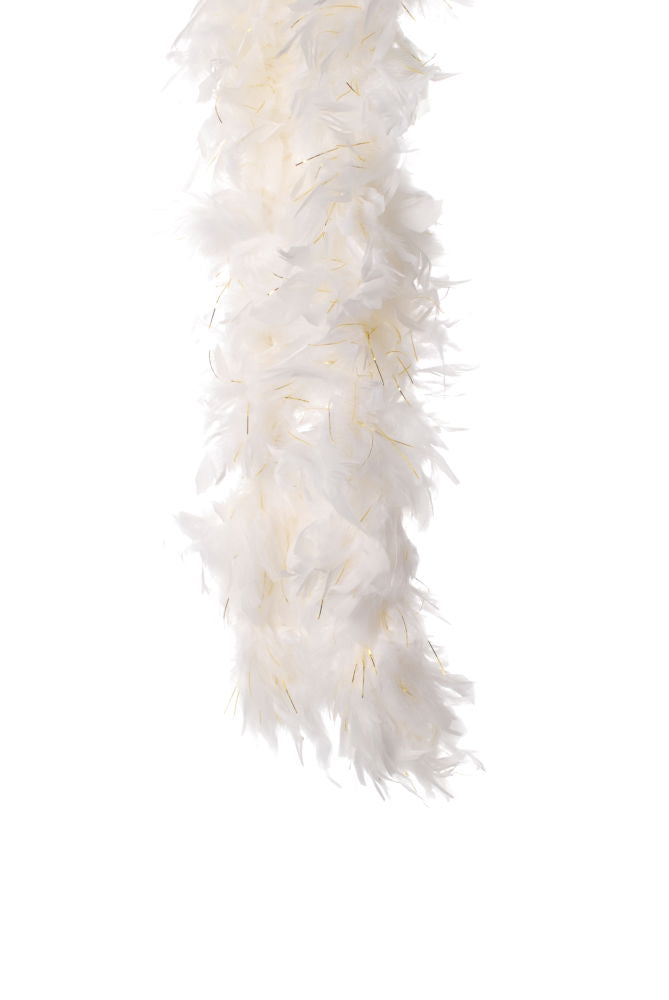 BOAGLW - FEATHER BOA H DUTY GOLD LINING/WHITE **1.82M**