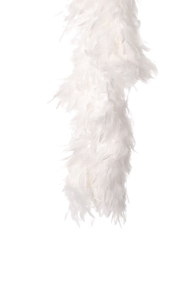 BOAIW - FEATHER BOA H DUTY IRID LINING WHITE **1.82M**