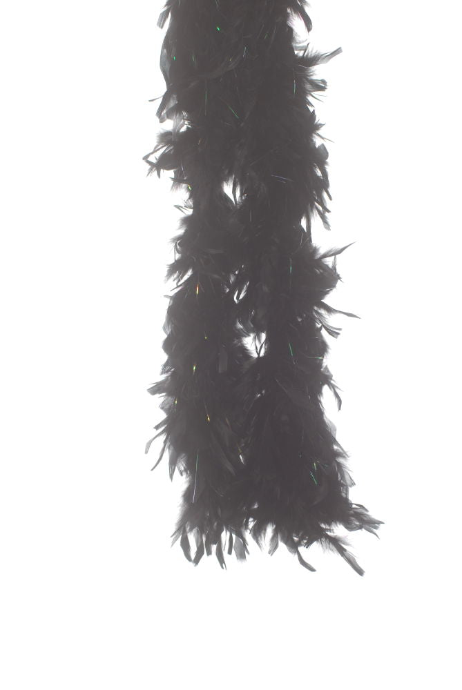 BOASLB - FEATHER BOA H DUTY SILVER LINING/BLACK **1.82M**
