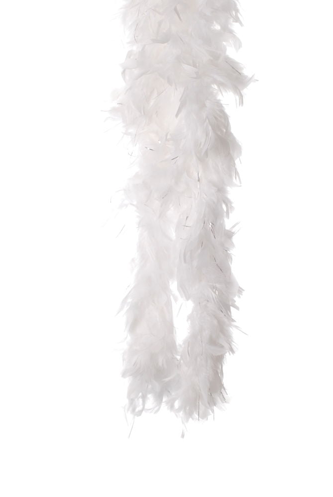BOASLW - FEATHER BOA H DUTY SILVER LINING/WHITE **1.82M**