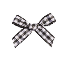 BOWG030 - GINGHAM 7mm SCATTER BOW 030 BLACK