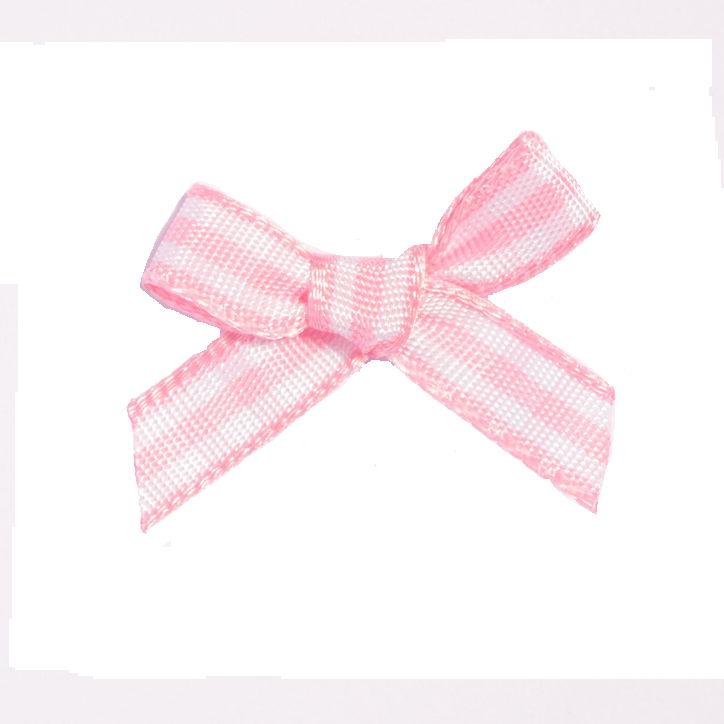 BOWG150 - GINGHAM 7mm SCATTER BOW 150 LT PINK
