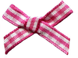 BOWG175 - GINGHAM 7mm SCATTER BOW 175 HOT PINK